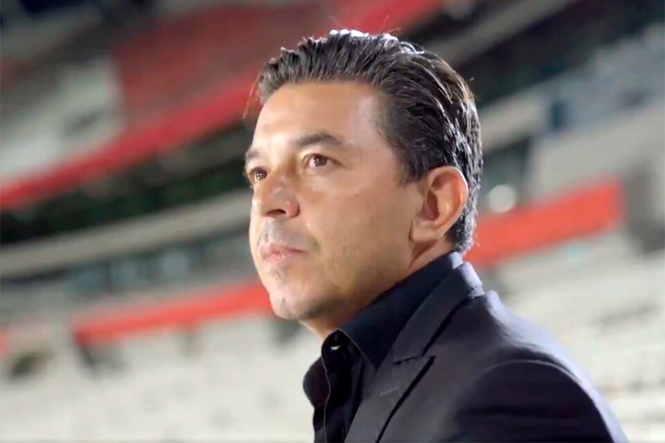 Gallardo saludó a los hinchas a través de un video (Fuente: Prensa River)
