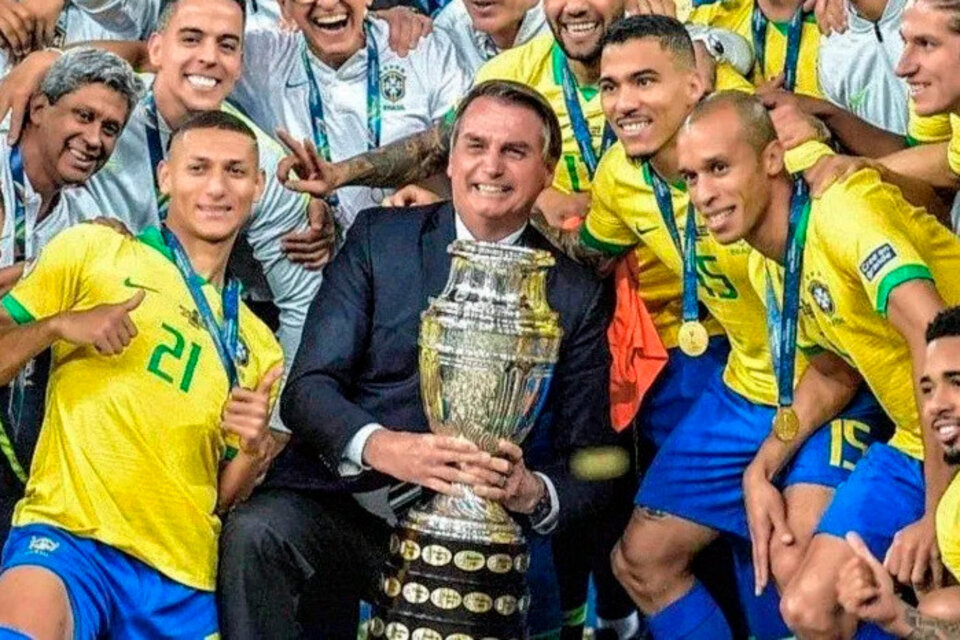Bolsonaro sacó rédito político de la Copa América 2019 (Fuente: AFP)