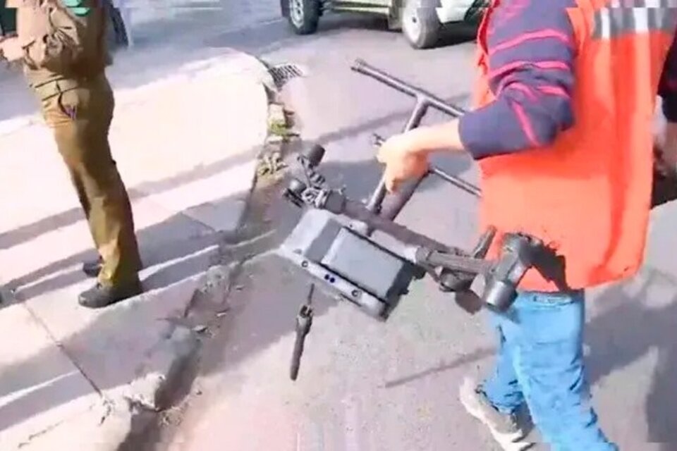 El dron derribado, en lo que la Selección trasandina calificó de "accidente". 