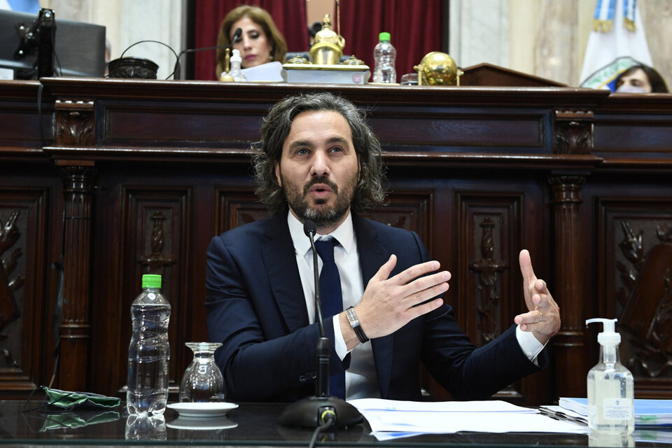 Santiago Cafiero, durante su última presentación en el Congreso.  (Fuente: NA)