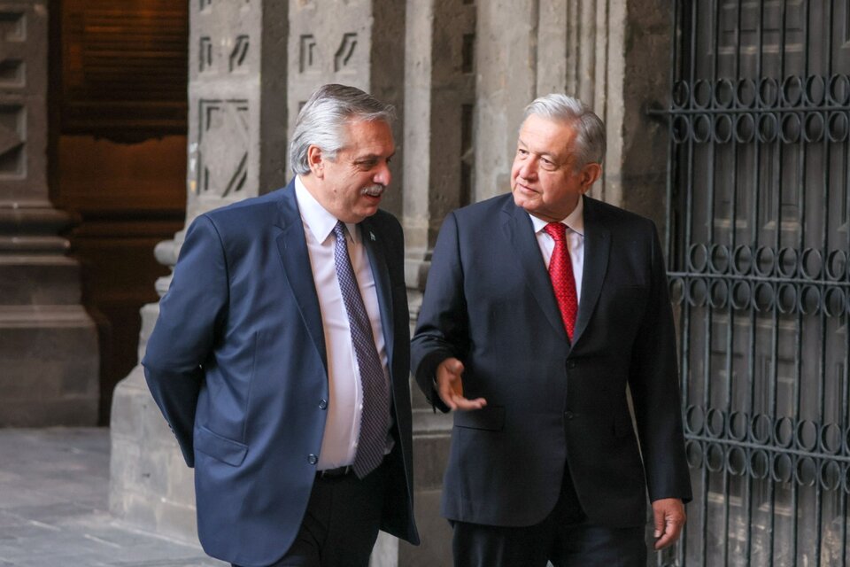 Alberto Fernández junto a Andrés Manuel López Obrador.