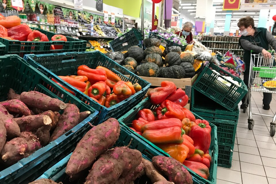 El desagregado por categorías de productos muestra que verduras, tubérculos y legumbres avanzó un 4,9 por ciento.  (Fuente: Sandra Cartasso)