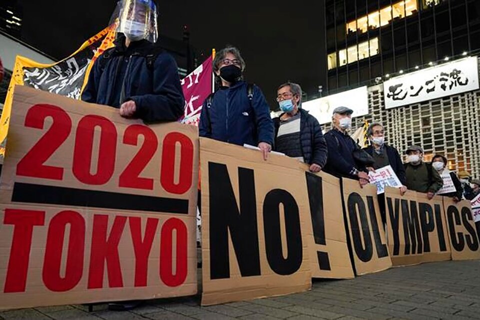 Manifestación en Tokio contra los Juegos Olímpicos.