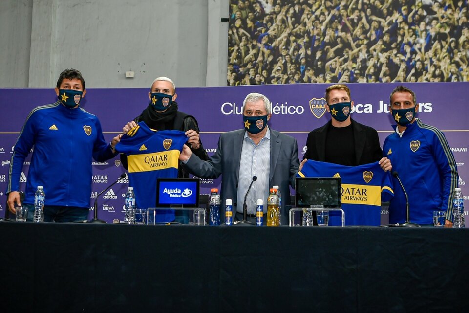Esteban Rolón y Norberto Briasco, fueron presentados como refuerzos de Boca. (Fuente: Prensa Boca)