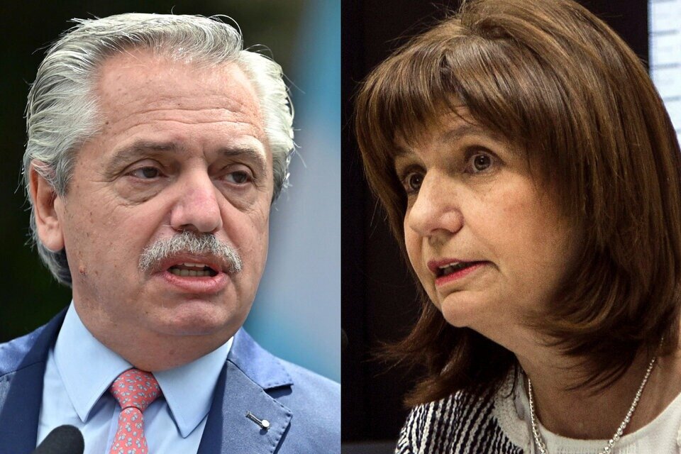 Alberto Fernández y Patricia Bullrich. No hubo acuerdo en la medición y el Presidente la demandará.
