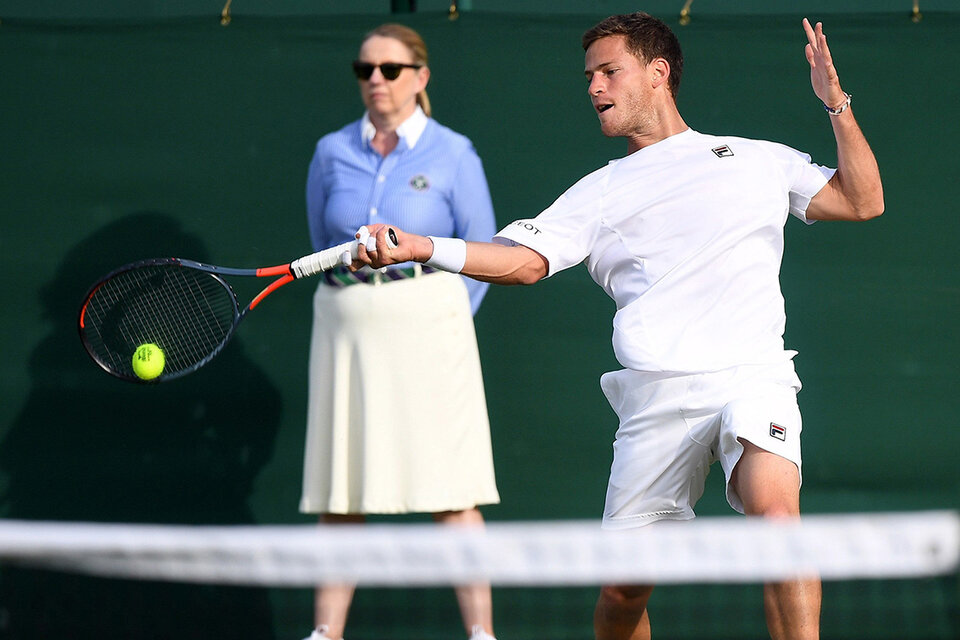 Diego Schwartzman en su última presentación en Wimbledon. (Fuente: EFE)