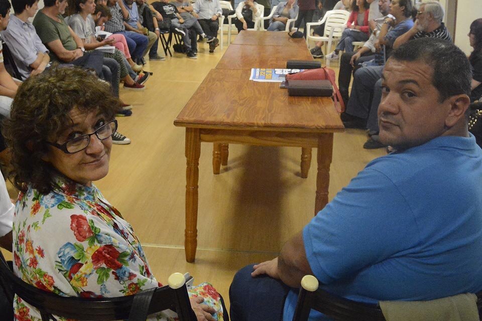 Sonia Alesso de Amsafe y Martín Luceroi de Sadop. (Fuente: Sebastián Joel Vargas)