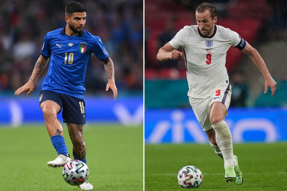 Insigne (Italia) y Kane (Inglaterra) son los líderes de sus equipos (Fuente: AFP)
