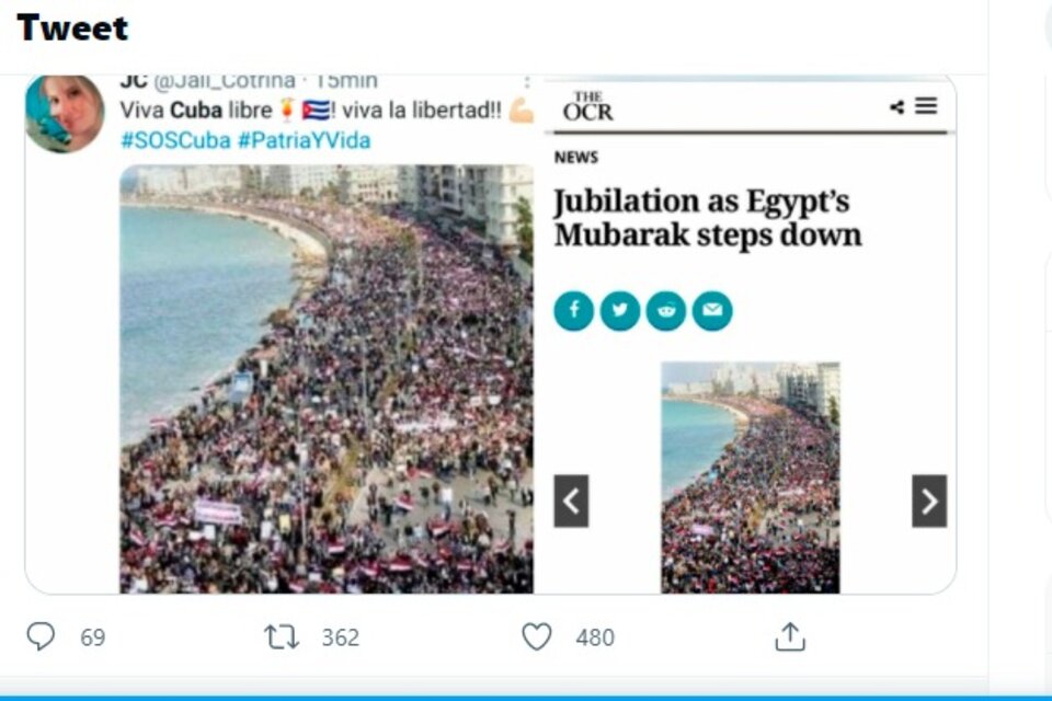 Las fake news con etiqueta #SOSCuba fueron parte de la campaña.