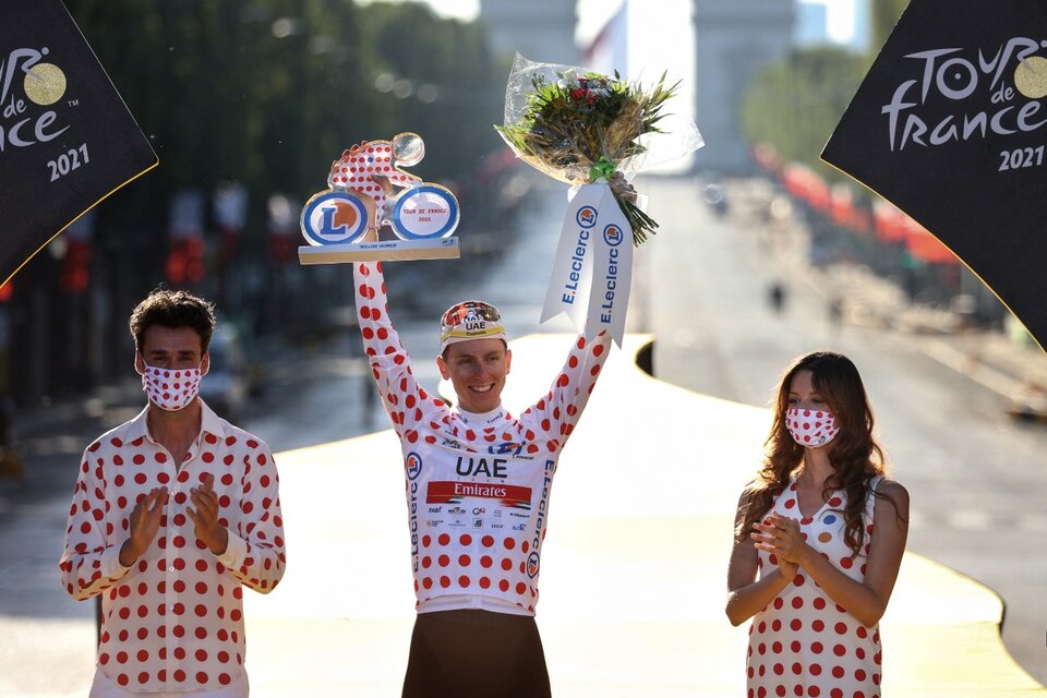 Pogačar se quedó con el Tour de France por segunda vez consecutiva (Fuente: AFP)