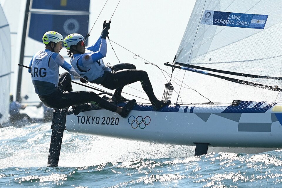 Carranza y Lange en su debut en Tokio 2020 (Fuente: AFP)