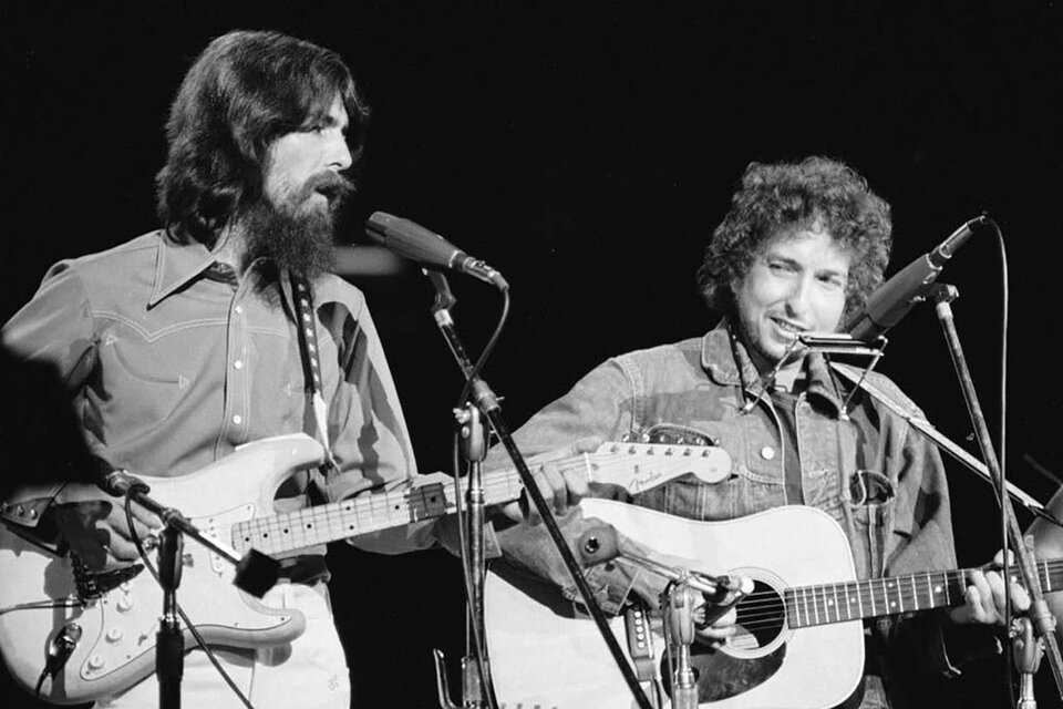 Harrison y Dylan durante el concierto en el Madison Square Garden.
