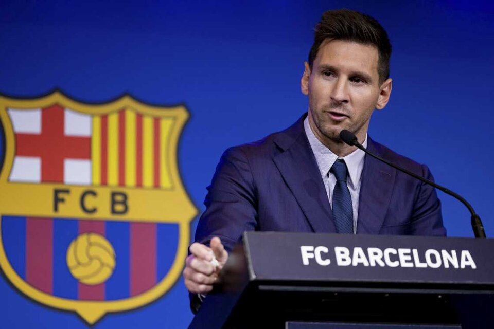 Lionel Messi se despidió del Barcelona con una conferencia de prensa. (Fuente: NA)