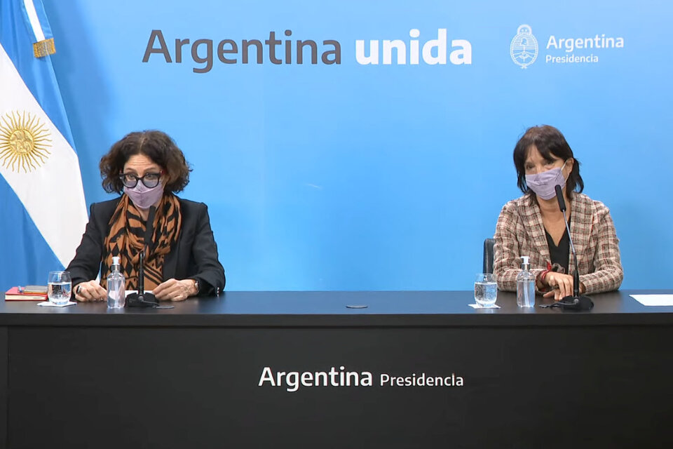 Conferencia de prensa de Cecilia Todesca, y la directora de la Administración Federal de Ingresos Públicos (AFIP), Mercedes Marcó del Pont.