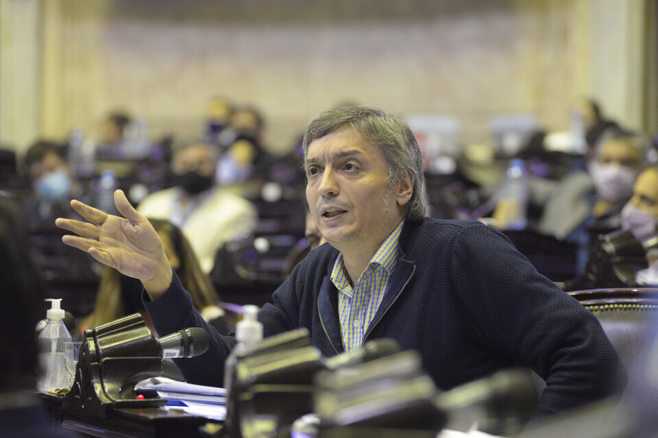 Máximo Kirchner, titular del bloque de diputados del Frente de Todos. (Fuente: NA)