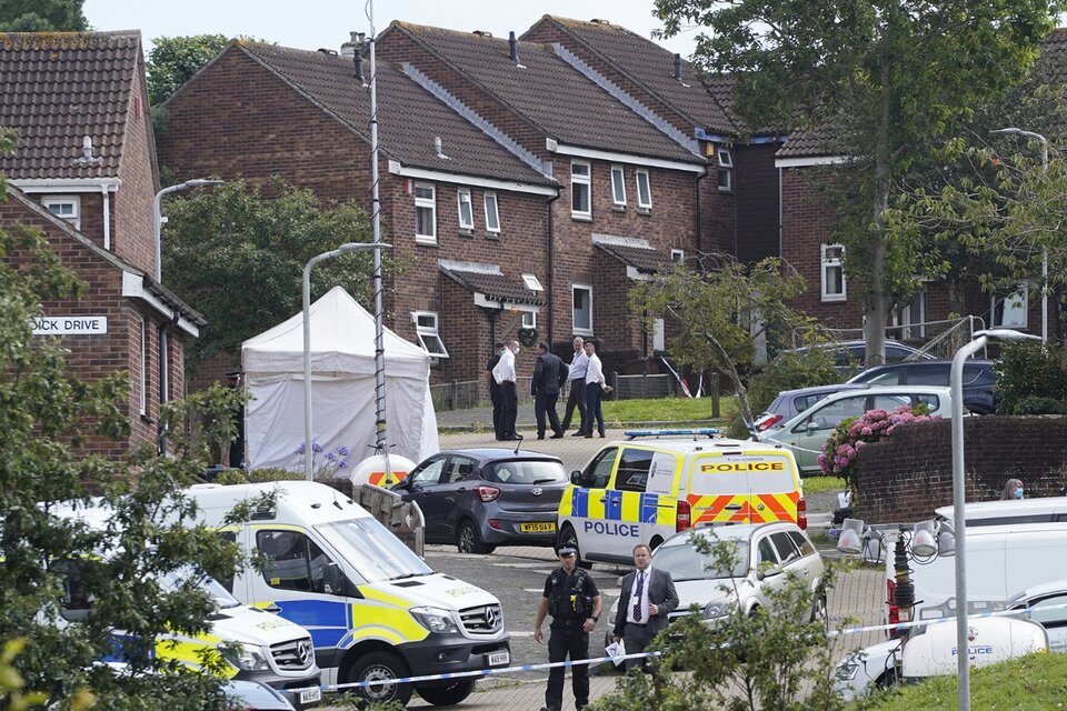 La policía de Devon en el lugar de la masacre. (Fuente: AFP)