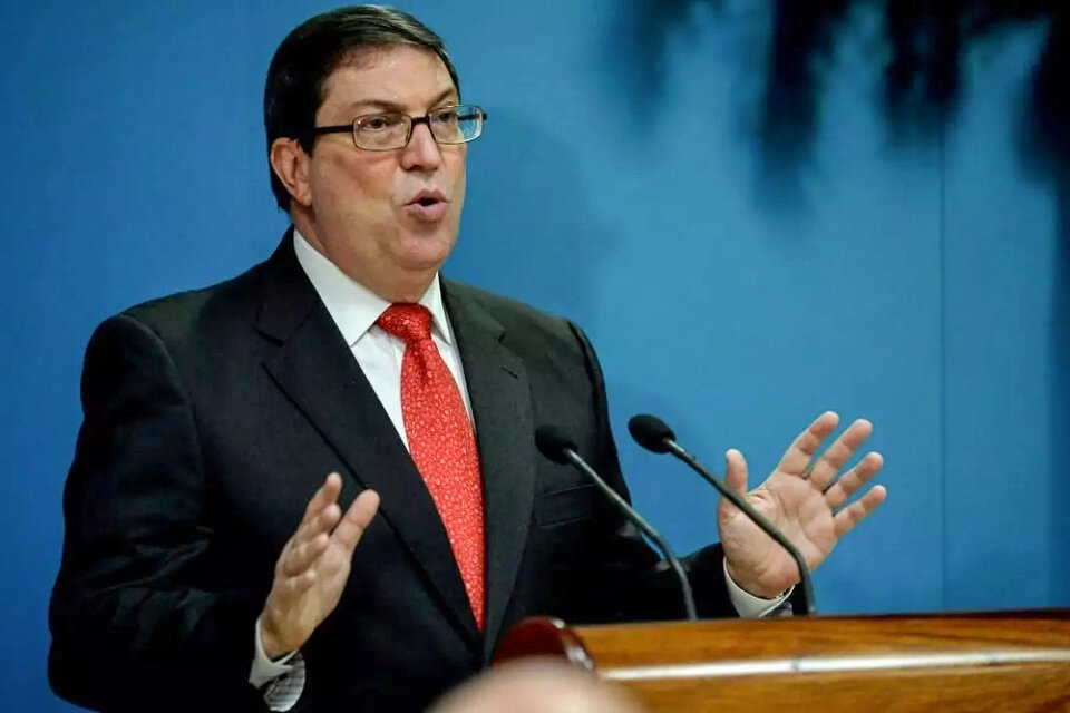 El canciller cubano Bruno Rodríguez rechazó las sanciones estadounidenses. (Fuente: AFP)