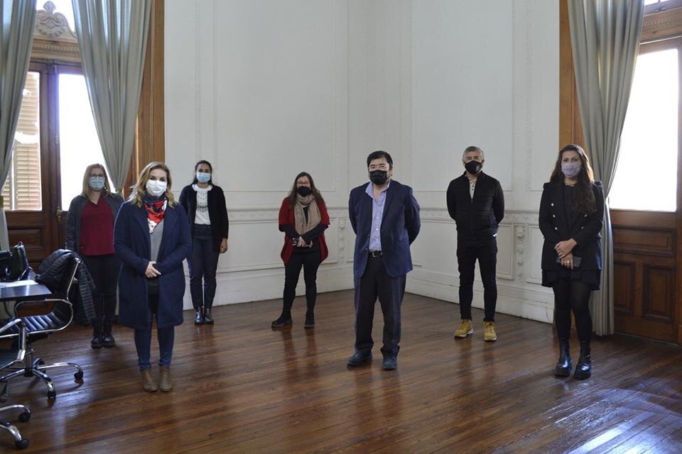 Los participantes del encuentro realizado en el Ministerio de Seguridad.