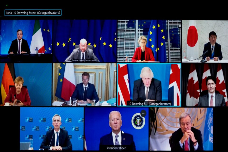 Loslíderes del G7 abordan la crisis de Afganstán en una reunión virtual.  (Fuente: EFE)
