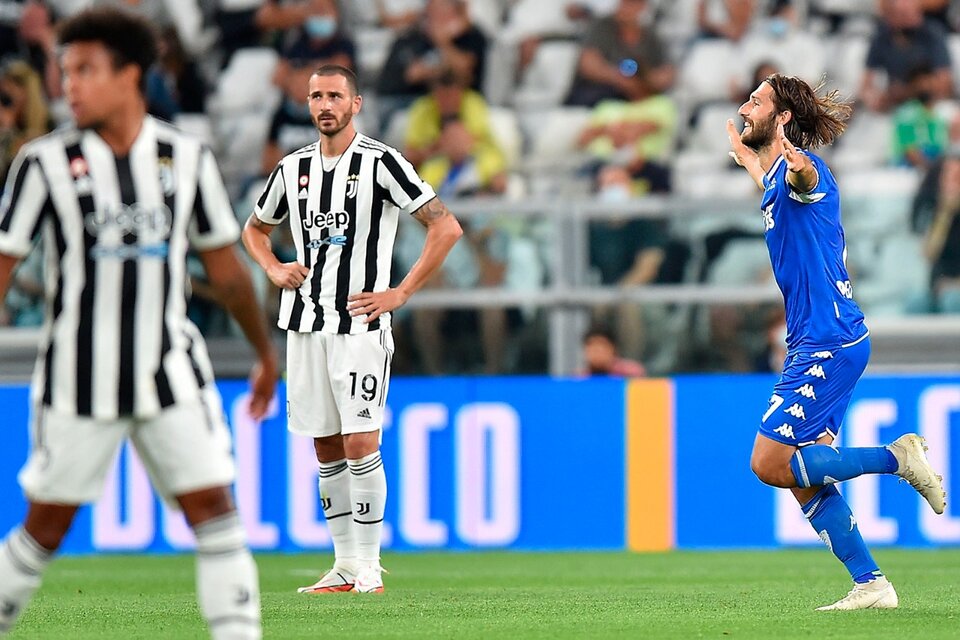 Mancuso celebra el gol para una victoria histórica de Empoli sobre Juventus (Fuente: EFE)