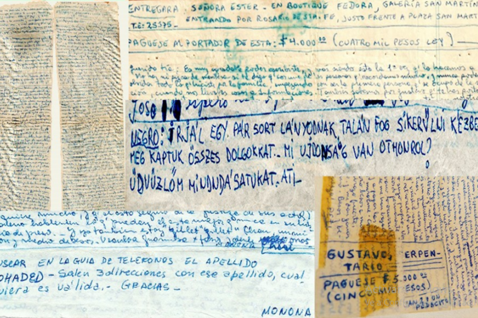 Fragmento de una de las cartas enviada por los presos durante la dictadura. 
