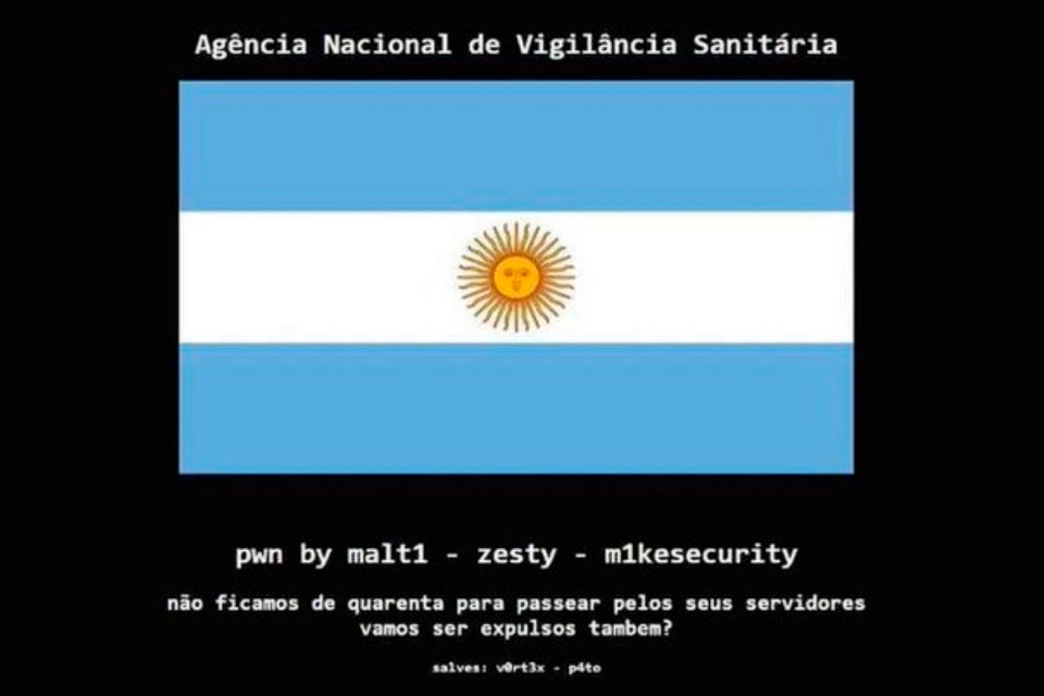 La imagen que apareció en la web hackeada.