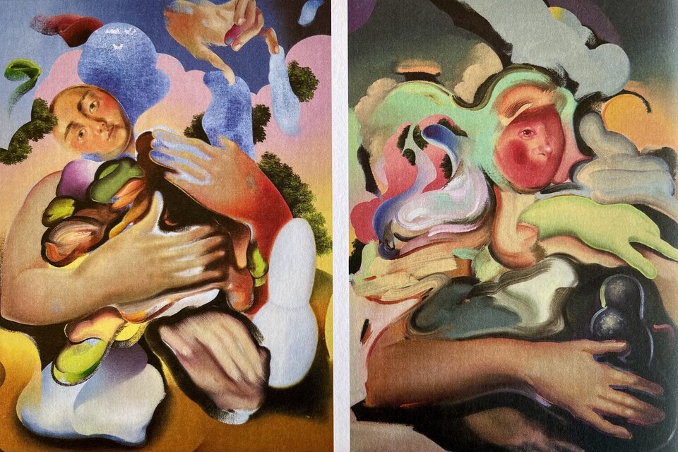 Dos pinturas de Diego Vergara de 2020; sin título, de 40 x 30 cm. 