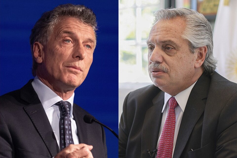 Ex presidente Mauricio Macri y actual presidente A,berto Fernández.