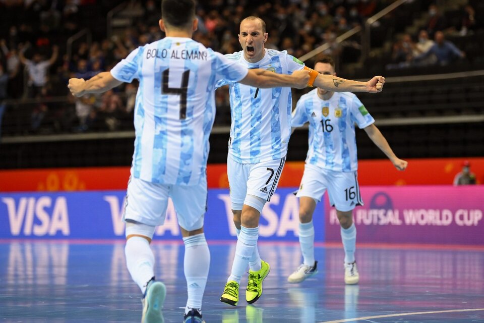 El festejo de uno de los goles de Argentina (Fuente: NA)