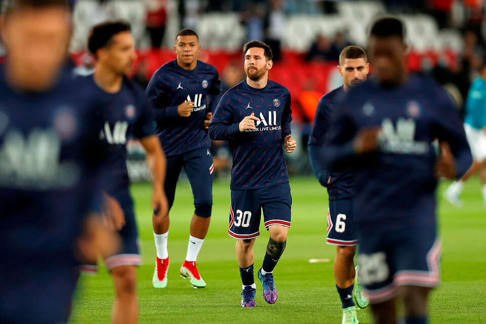 Lionel Messi, entrada en calor con el PSG. (Fuente: AFP)