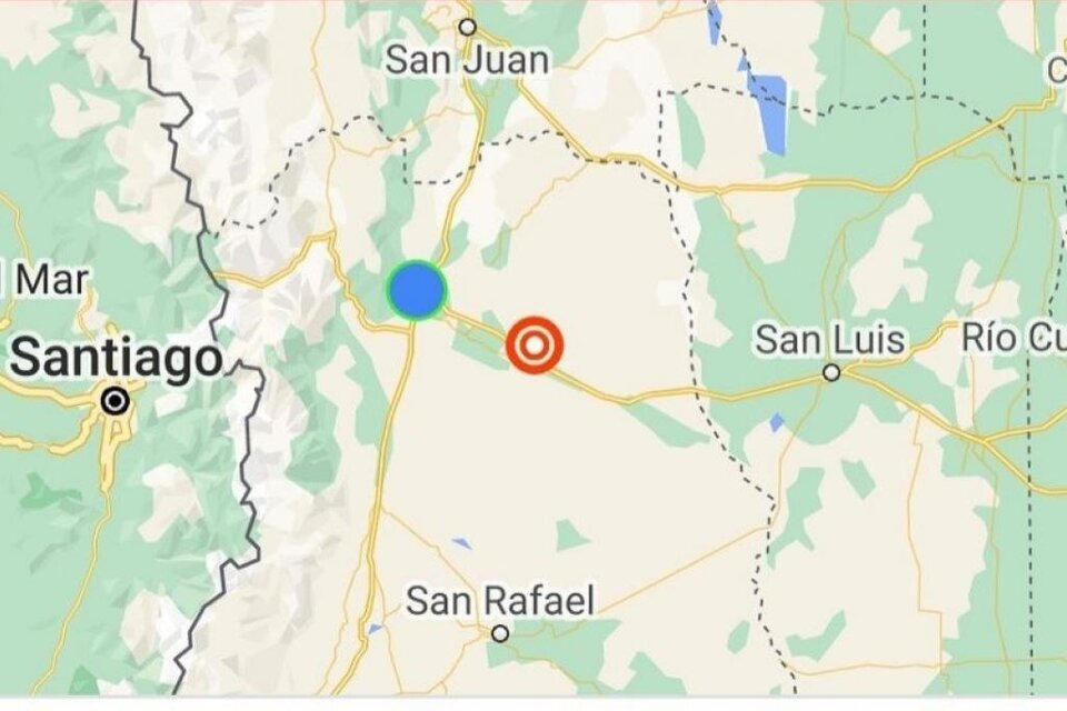 El epicentro del terremoto en Mendoza fue a 66 kilómetros al sudeste de la capital provincial.
