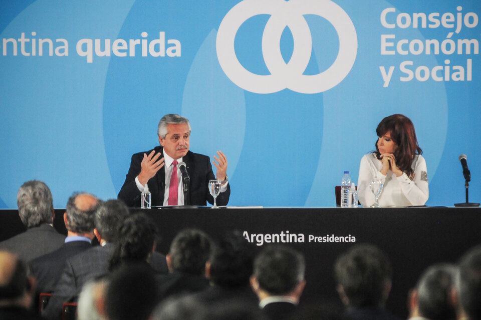 Alberto Fernández y Cristina Kirchner, el jueves último en el acto de la agroindustria
