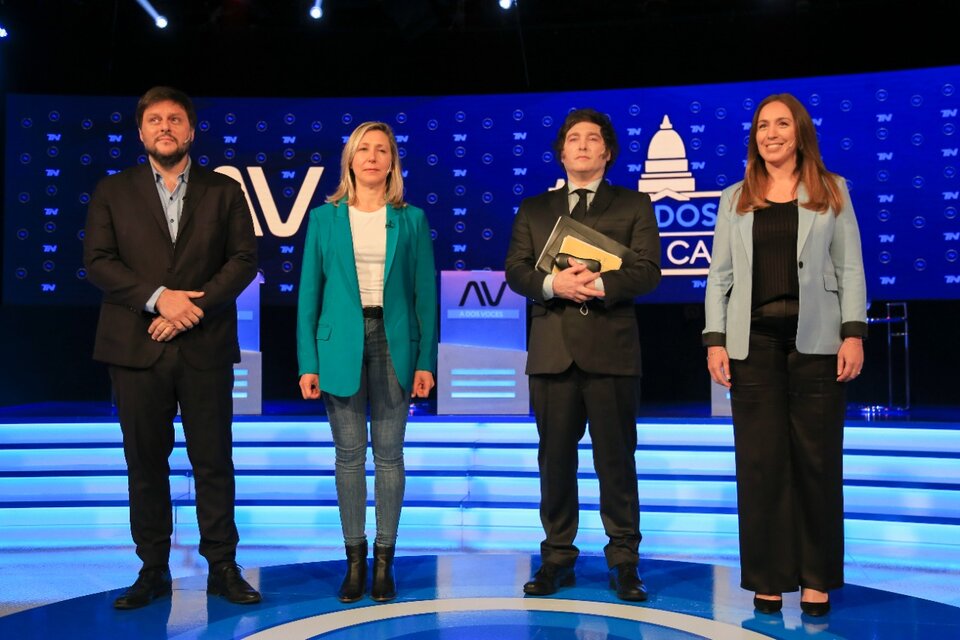 Leandro Santoro, Myriam Bregman, Javier Milei y María Eugenia Vidal.