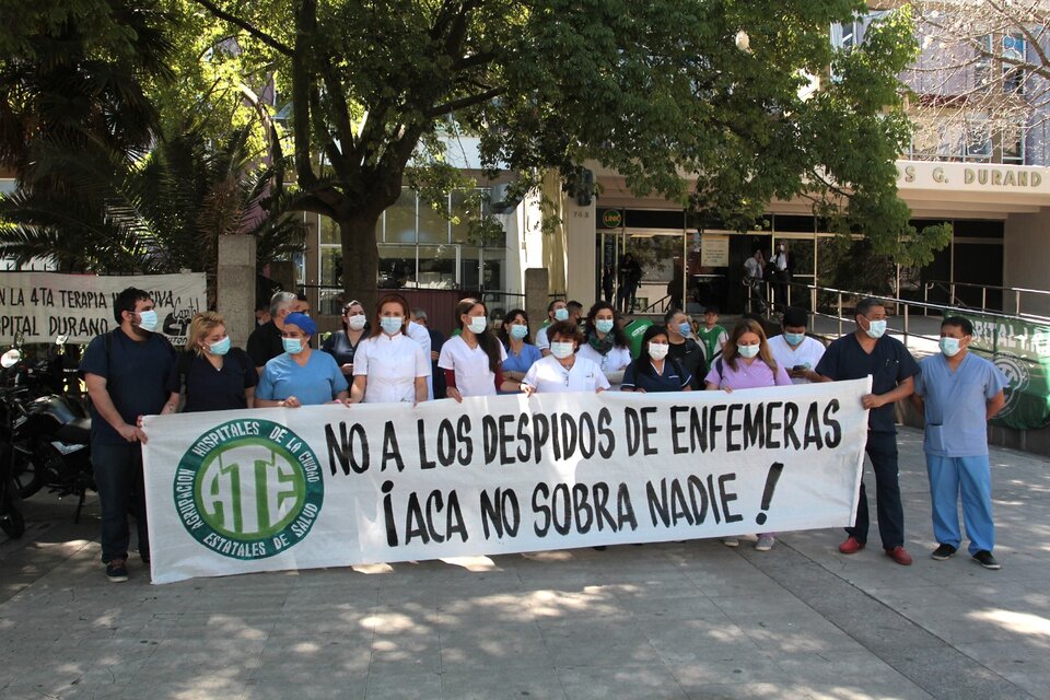 "Acá no sobra nadie", el reclamo de los trabajadores de salud contra el Gobierno porteño. (Fuente: Bernardino Avila)