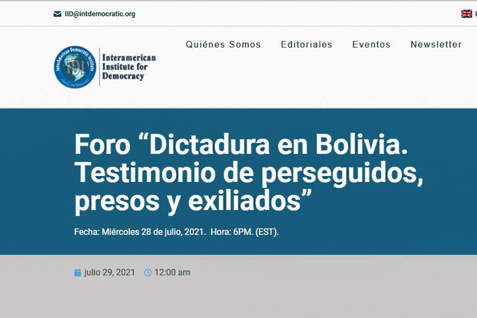 Uno de los seminarios queofrece el Instituto Interamericano para la democracia en su pagina web.