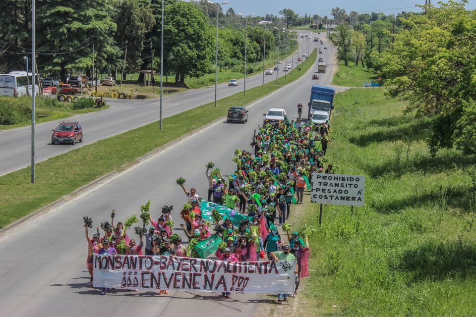 El Segundo Encuentro Nacional de Mujeres Campesinas que la UTT hizo en La Plata terminó con una movilización que reclama la contaminación y destrucción de las tierras por el monocultivo