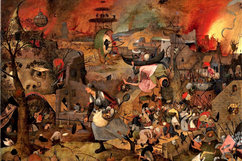 La loca Meg, quien dirige un ejército de mujeres para rapiñar el infierno. El cuadro de Bruegel es de 1563. 