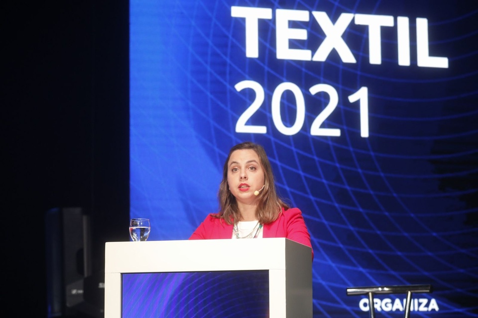 Priscila Makari, directora de Pro-Tejer, en el inicio de la convención anual.