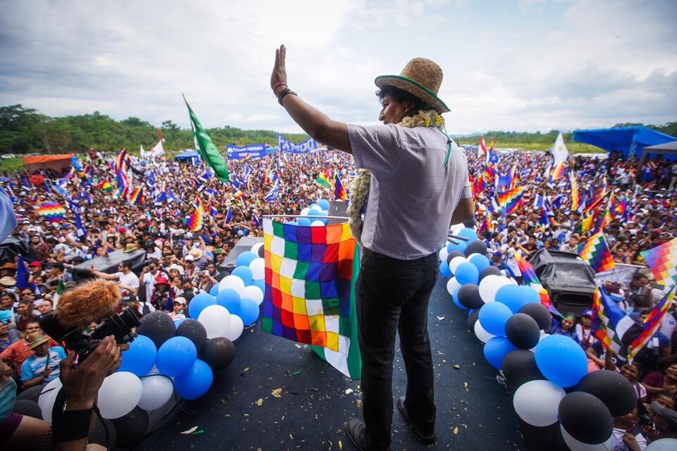 Evo Morales en Chimoré, el 11 de noviembre de 2020, frente a un millón de personas. 
