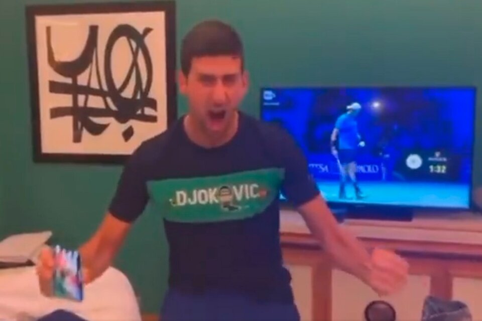 El festejo de Djokovic por la clasificación de Serbia (Fuente: Imagen de Instagram)