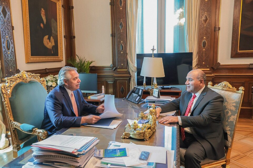El presidente Alberto Fernández se reunió con el jefe de Gabinente, Juan Manzur.