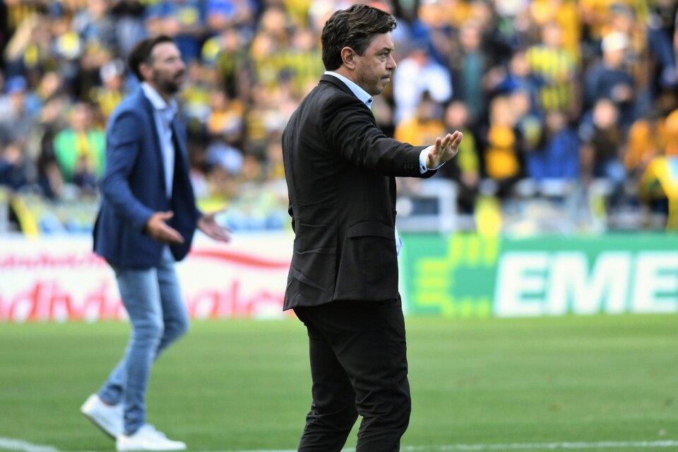 Gallardo durante el partido en Rosario (Fuente: Fotobaires)