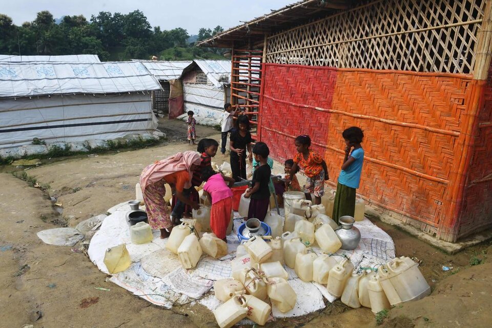Campo de refugiados de la comunidad Rohingya, en Bangladesh. (Fuente: NA)