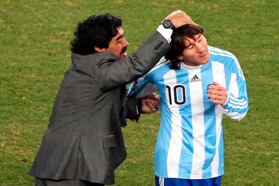 Diego y Leo durante el recordado Mundial 2010 (Fuente: EFE)