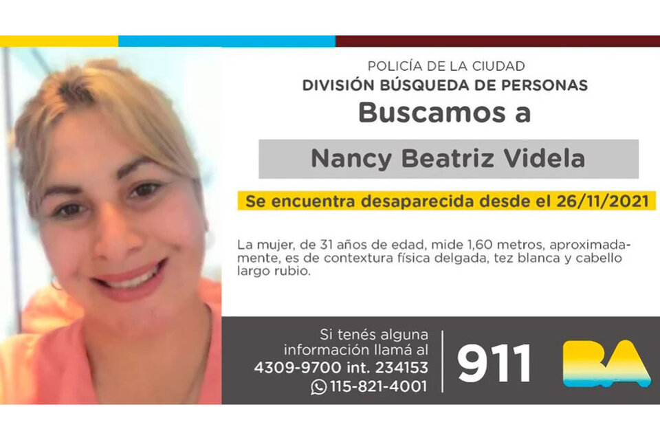 Nancy Videla está desaparecida desde el viernes pasado.