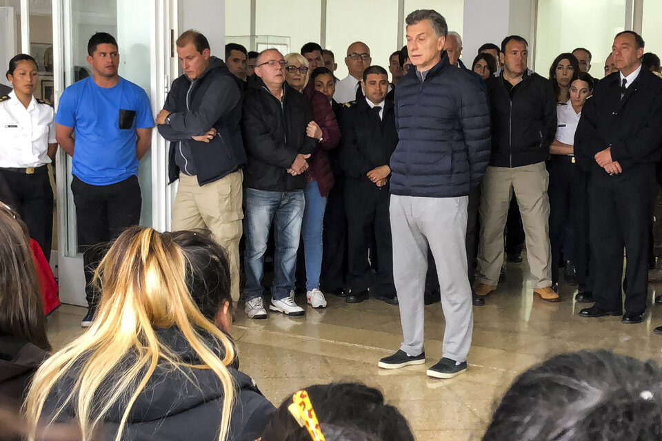 Mauricio Macri en reunión con los familiares de las víctimas del ARA San Juan durante su presidencia. (Fuente: NA)