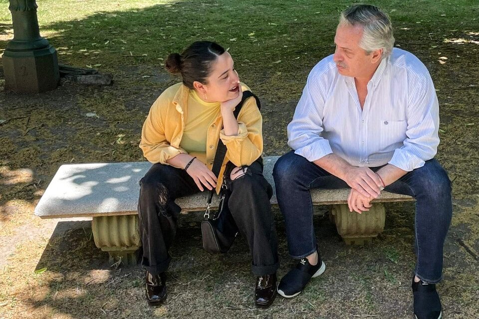 Después de las agresiones, Ofelia Fernández se encontró con el Presidente en Olivos (Fuente: Twitter Ofelia Fernández)