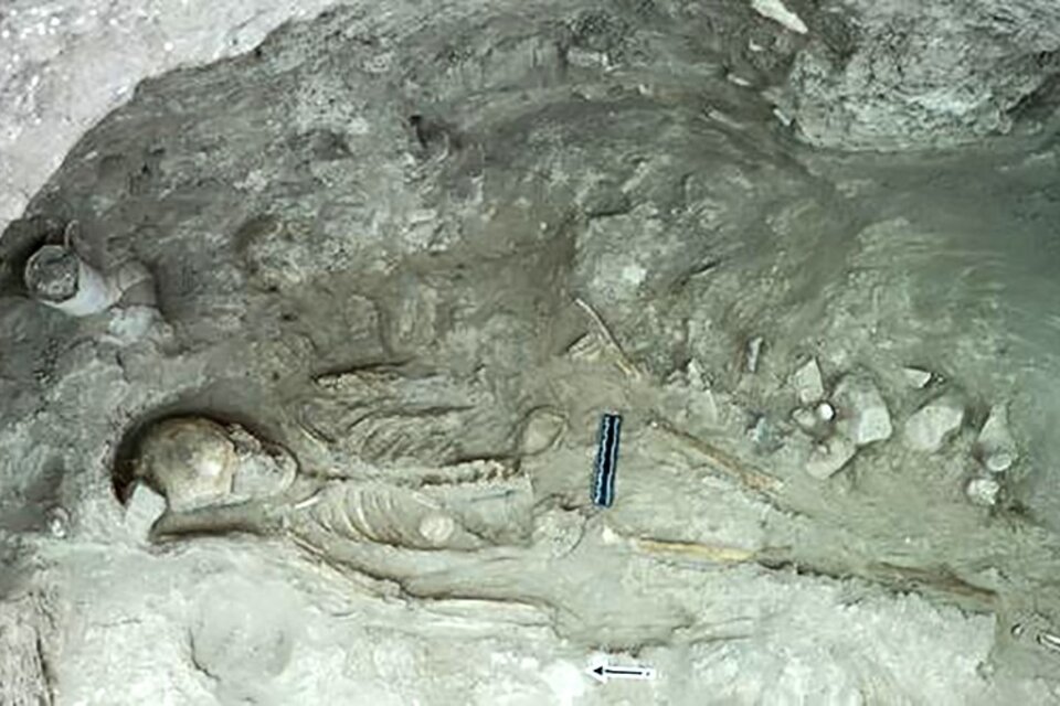 Chipre: hallaron el esqueleto de hace 3.000 años de un niño rodeado de oro (Fuente: Peter Fischer)