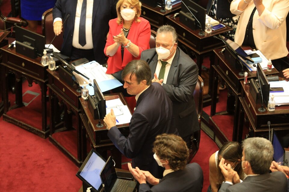 Esteban Bullrich en su última sesión en el Senado. (Fuente: NA)