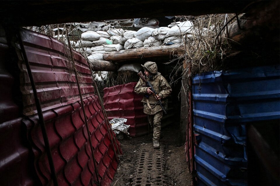 Una trinchera en Ucrania, la frontera caliente de Rusia.